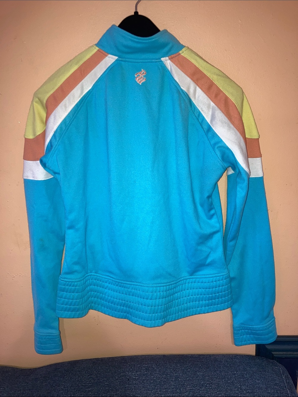 Y2K Rocawear Turquoise and Cream Colorblock Zip Jacket - Picture 4 of 4